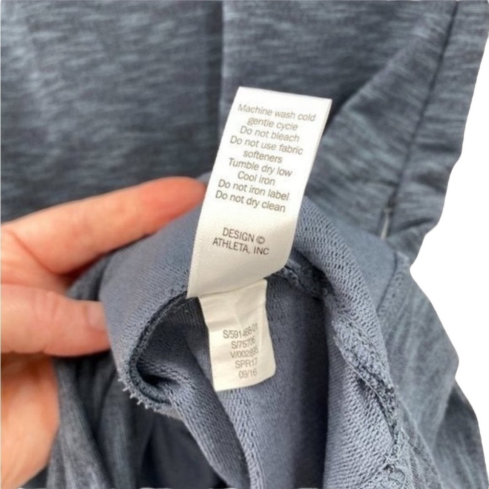 ATHLETA Blue Gray Space Dye Funnel Neck Long Sleeve Knit Pullover XS Dress - Picture 6 of 7